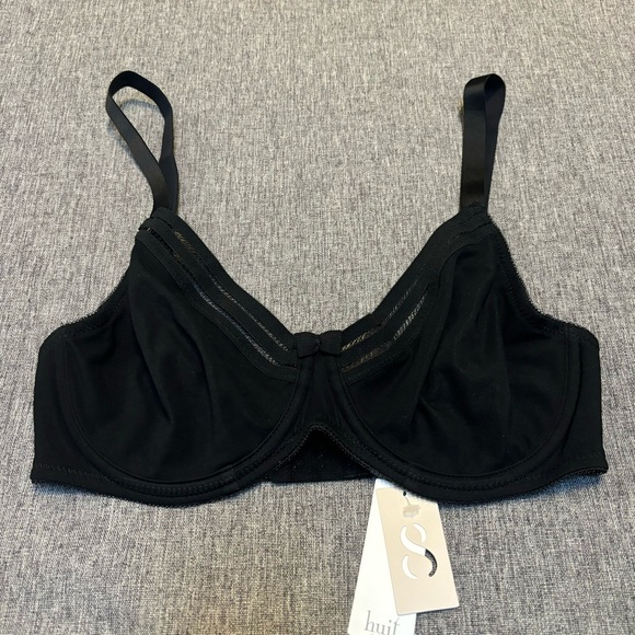 HUIT - Sweet Cotton - Underwire Bra, Black, 32D - Picture 2 of 8